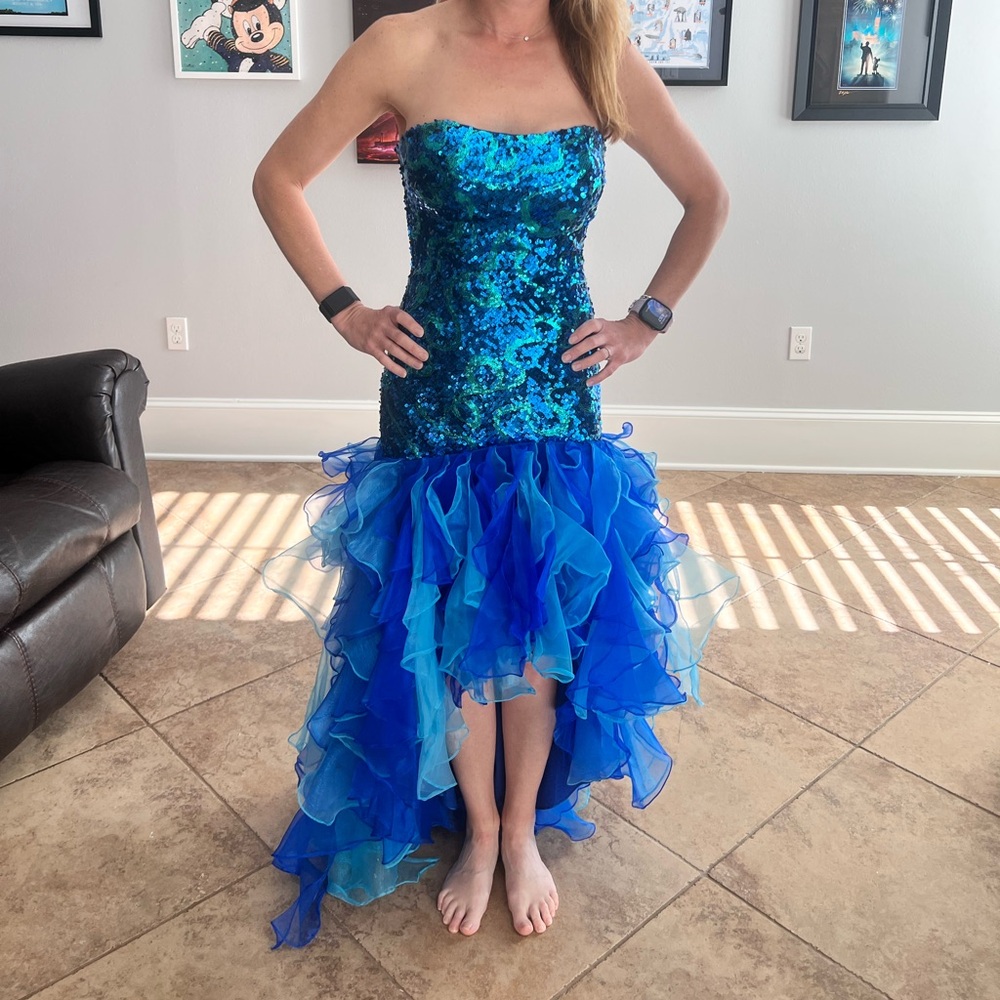 Vienna Blue Satin Dress